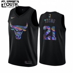 Barn Chicago Bulls Tröja Thaddeus Young 21 Iridescent HWC Collection Swingman